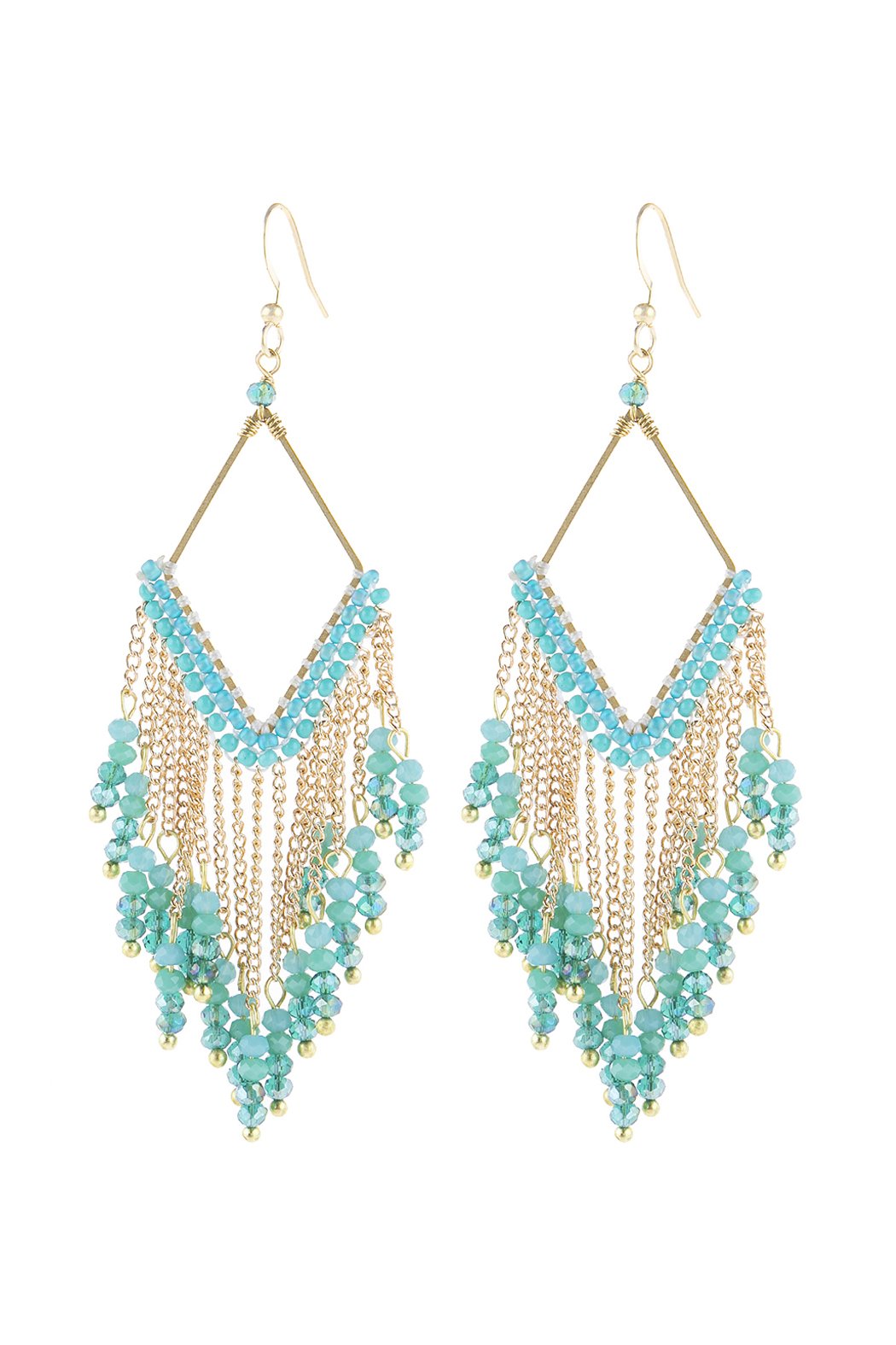 Hde3047 - Dangle Beaded Earrings