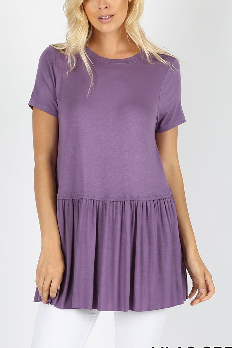Short Sleeve Ruffle Hem Top