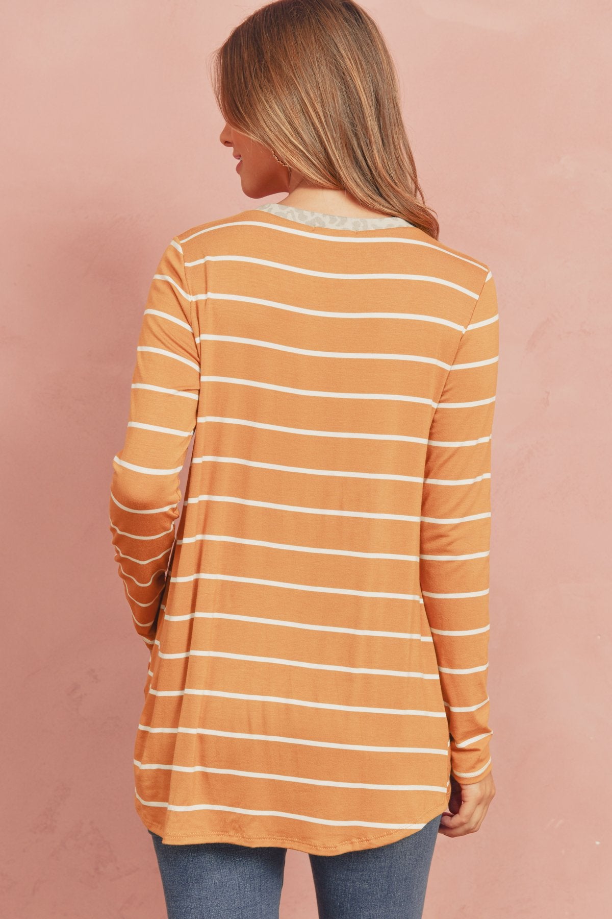 Striped Knot Top With Pocket