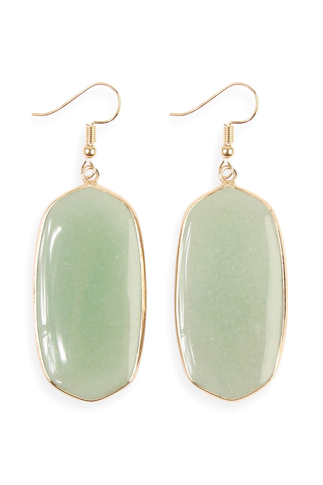 Hde1815 - Natural Oval Stone Earrings