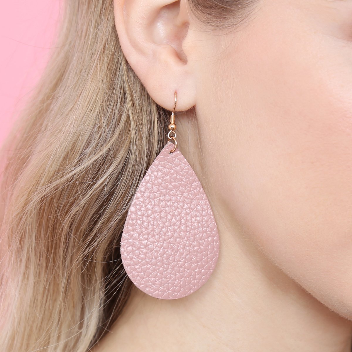 Teardrop Leather Earrings