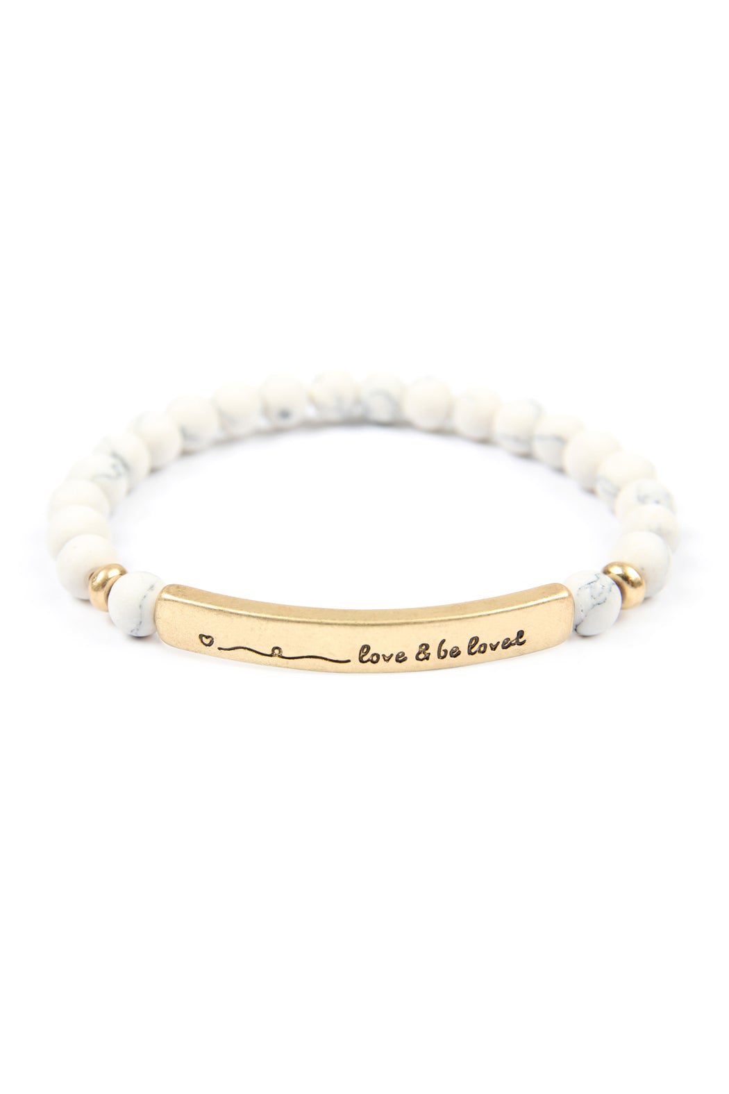 "Love and Be Loved" Natural Stone Stretch Bracelet