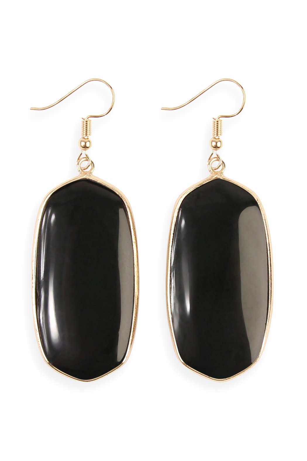 Hde1815 - Natural Oval Stone Earrings