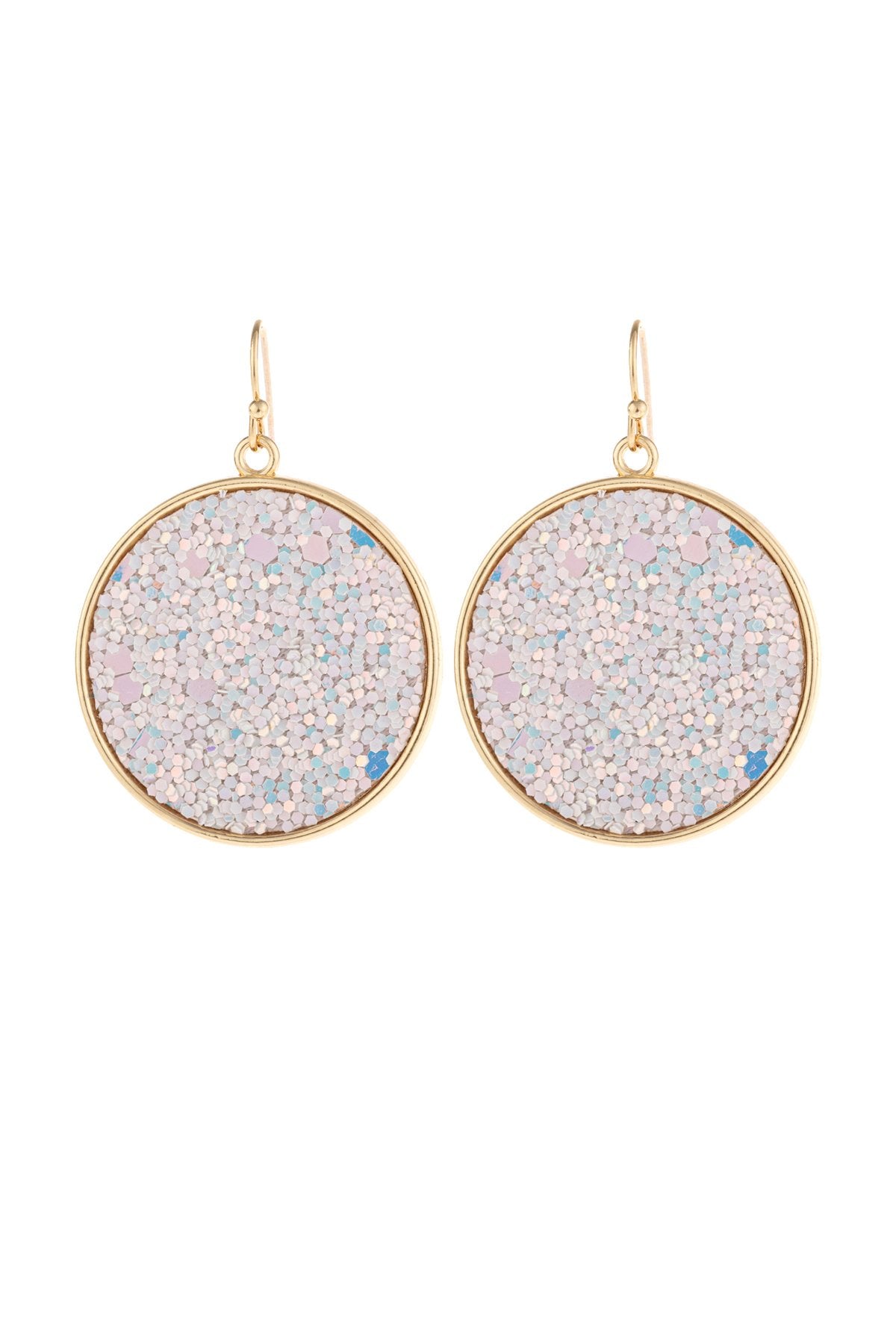 Hde3063 - Disc Sequin Leather Drop Earrings