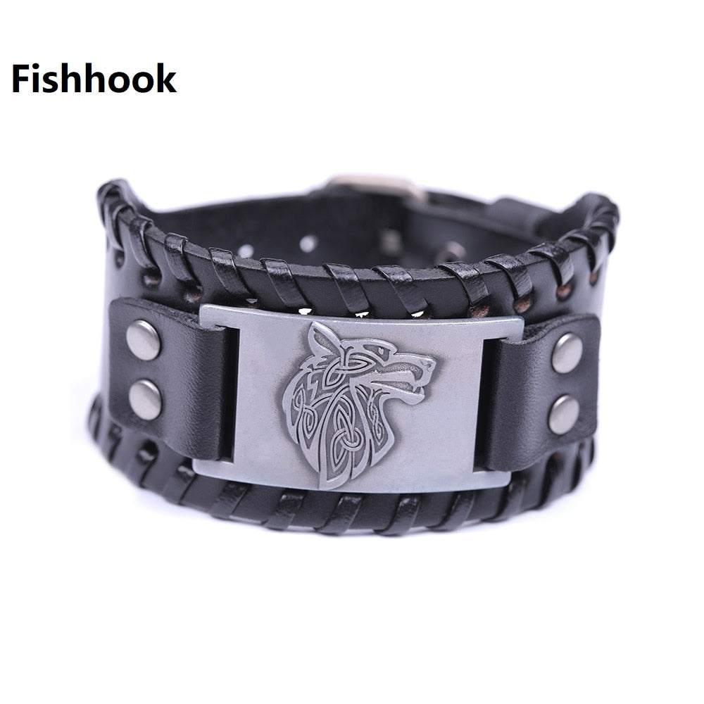 Viking Wolf's Face Bracelet