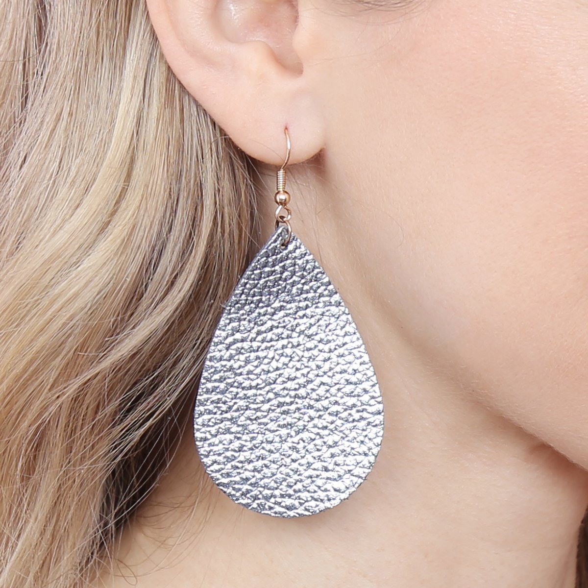 Teardrop Leather Earrings