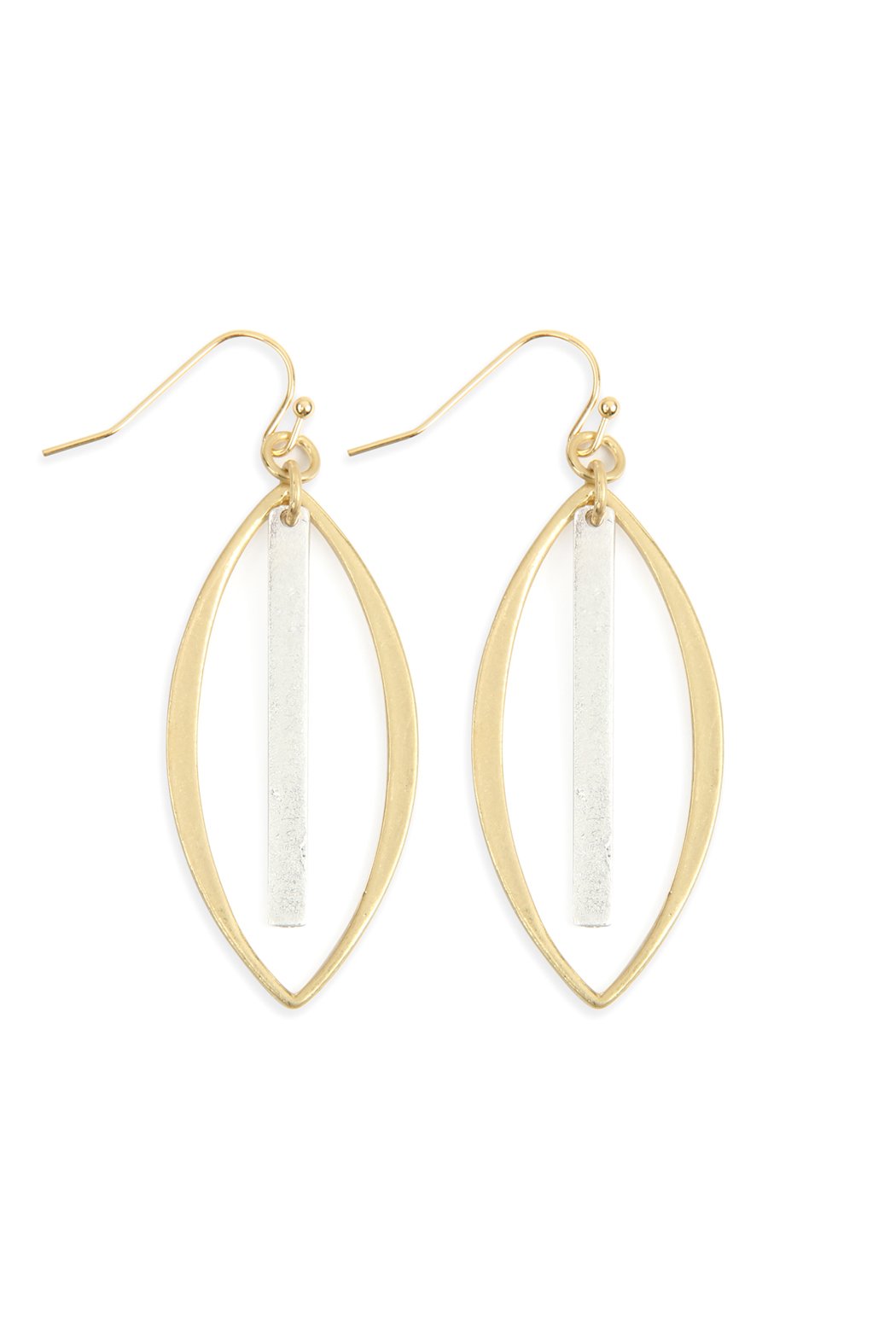 Hde2651 - Open Marquise With Bar Drop Earrings