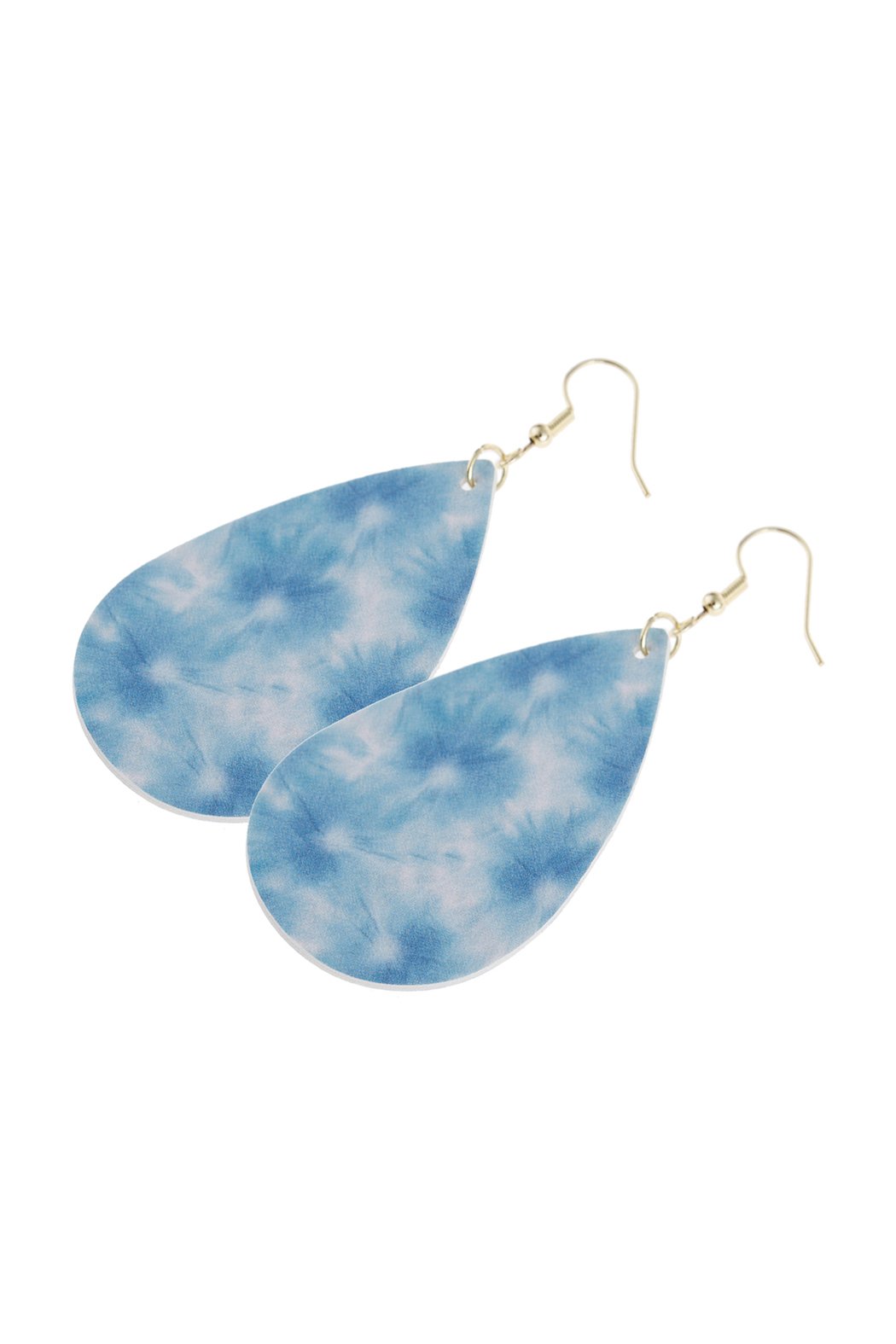 Multicolor Abstract Leather Printed Teardrop Hook Earrings