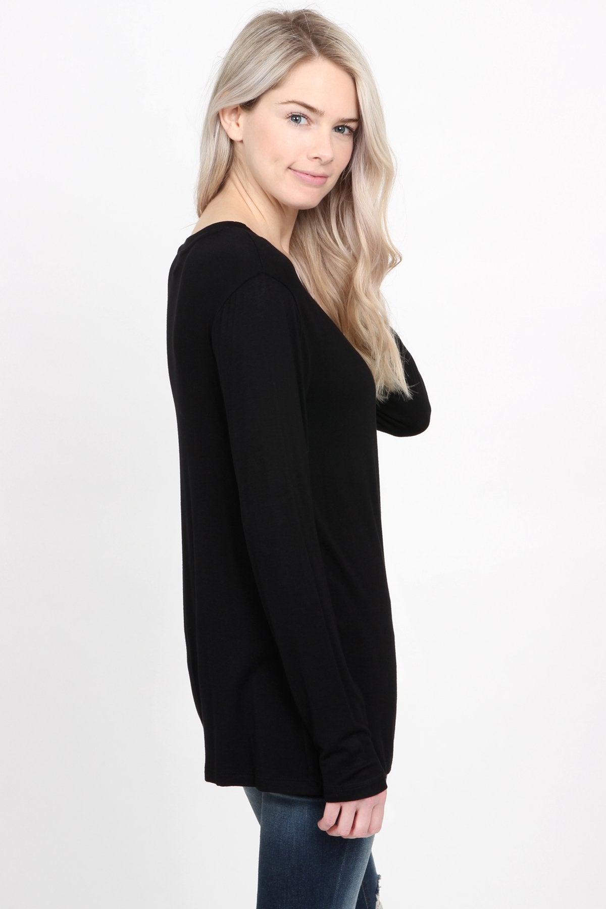 Premium Long Sleeved V-Neck Top