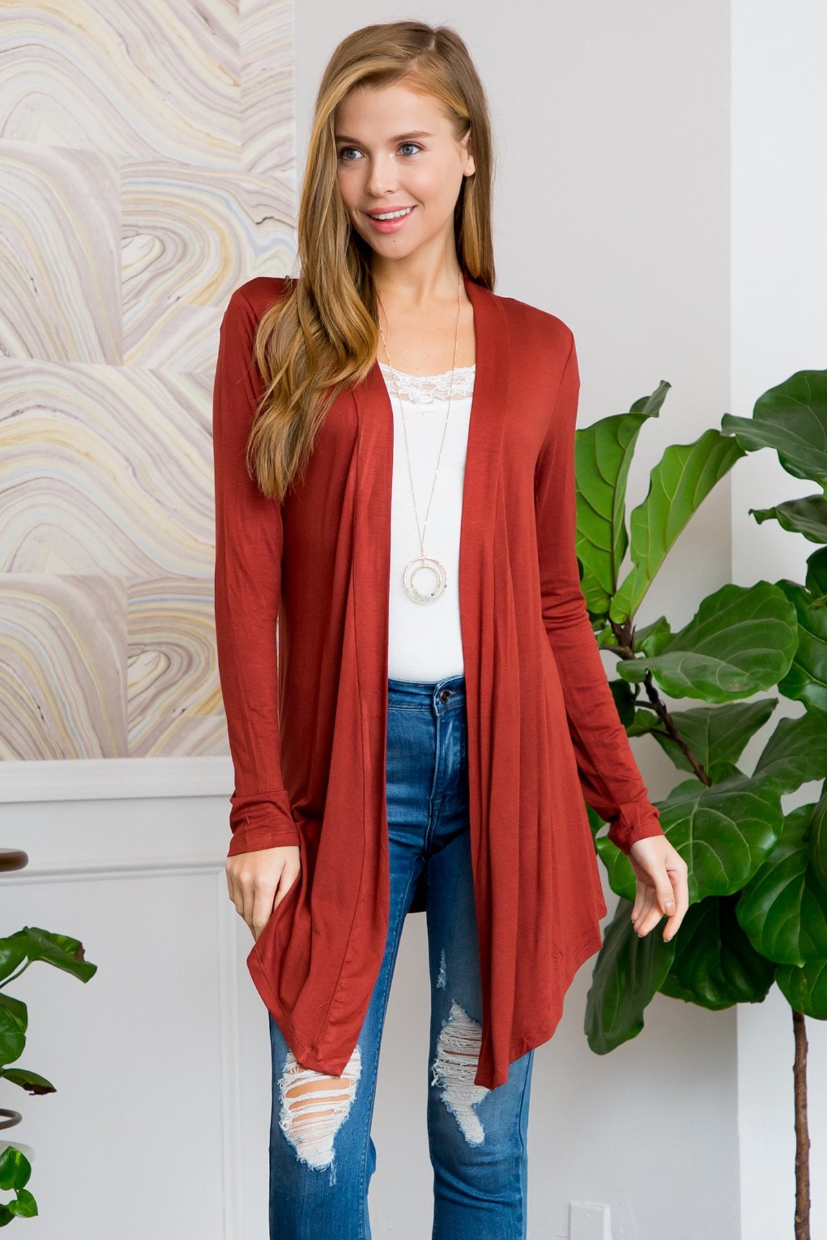 Drapey Open Front Cardigan