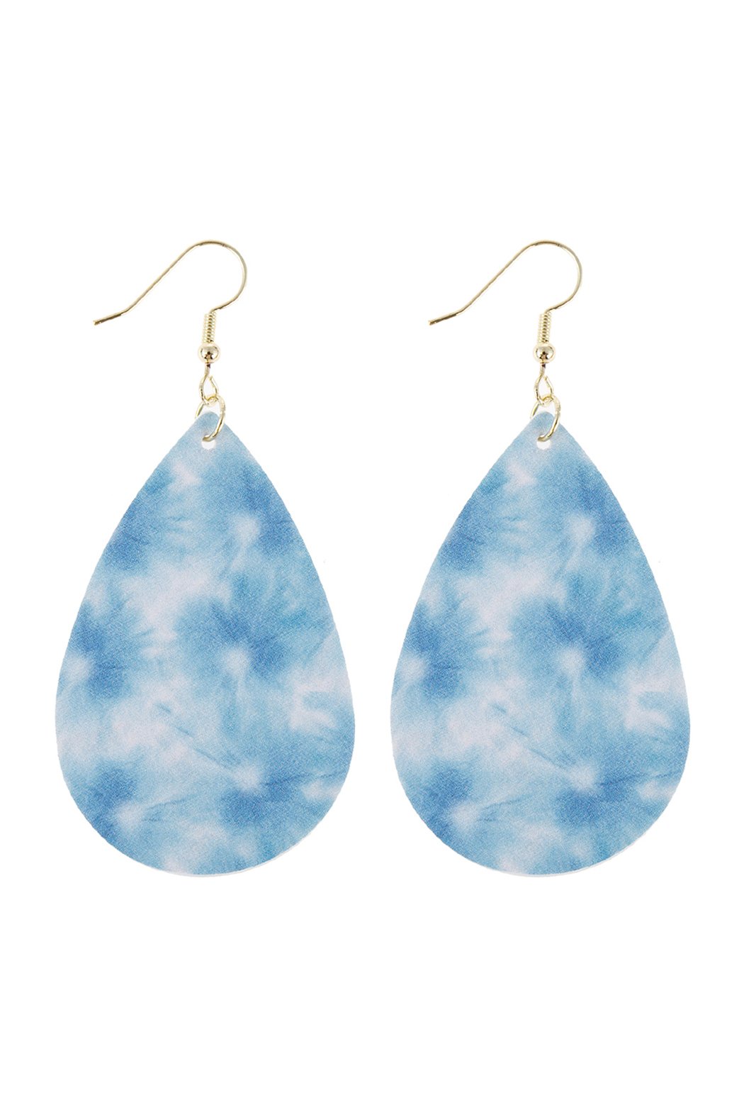 Multicolor Abstract Leather Printed Teardrop Hook Earrings