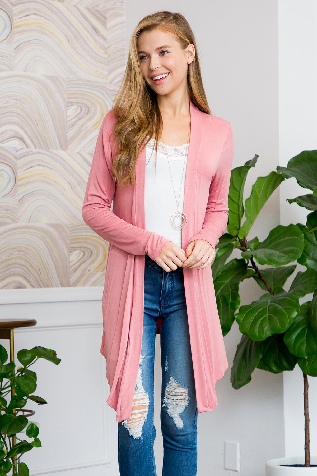 Drapey Open Front Cardigan