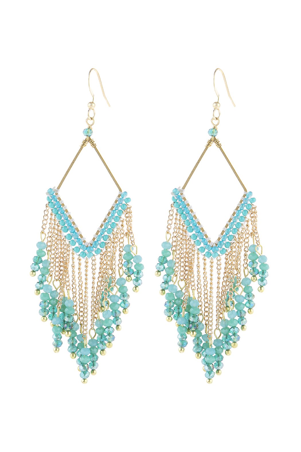 Hde3047 - Dangle Beaded Earrings