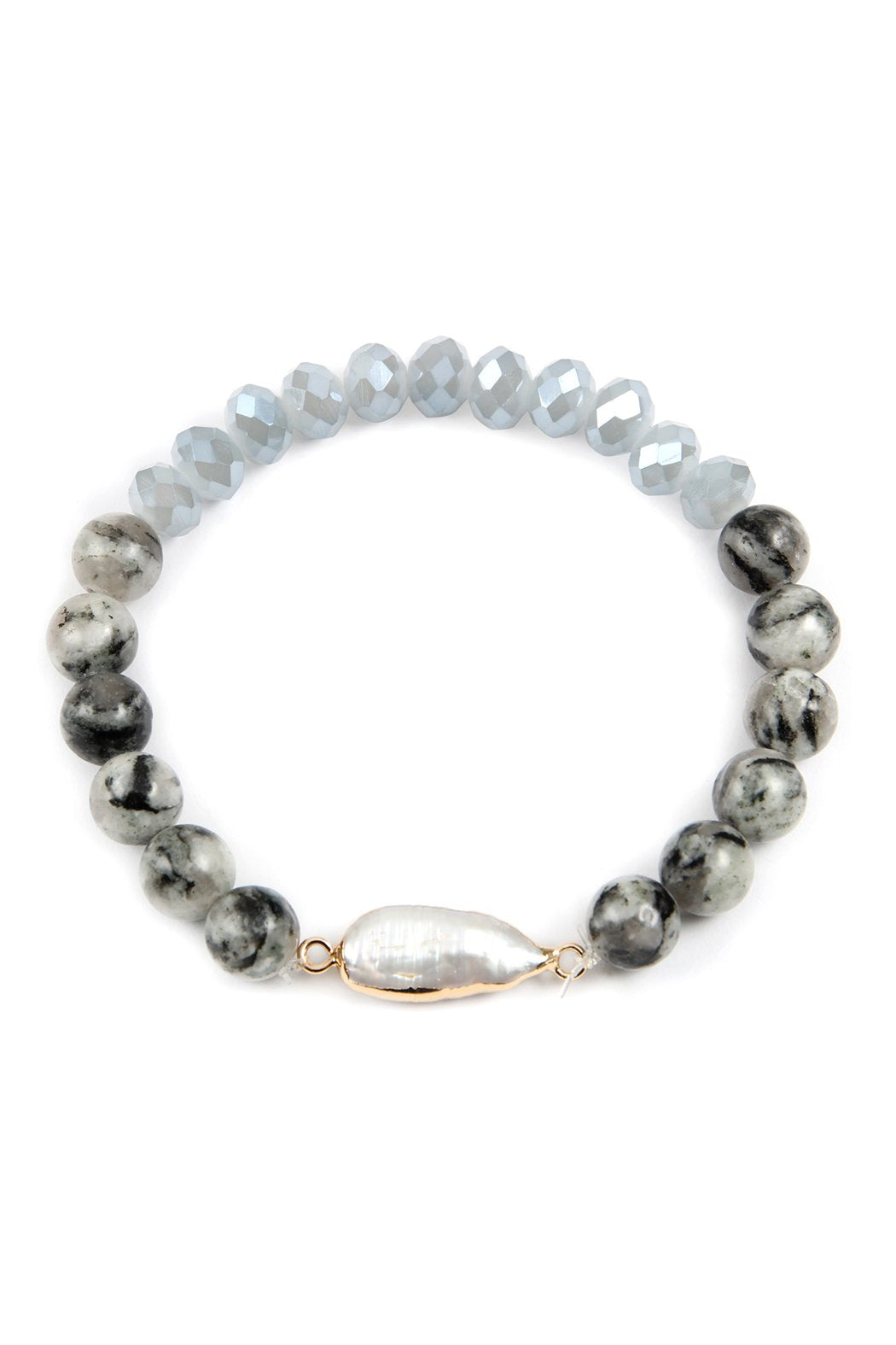 Glass and Natural Beads Pearl Charm Bracelets