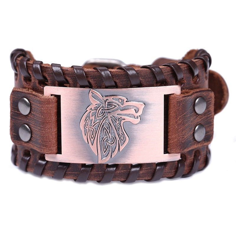 Viking Wolf's Face Bracelet