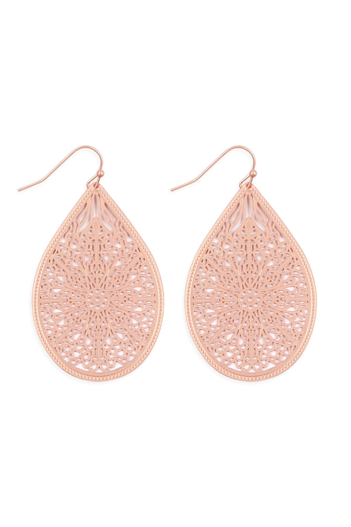 E1094 - Filigree Teardrop Hook Earrings