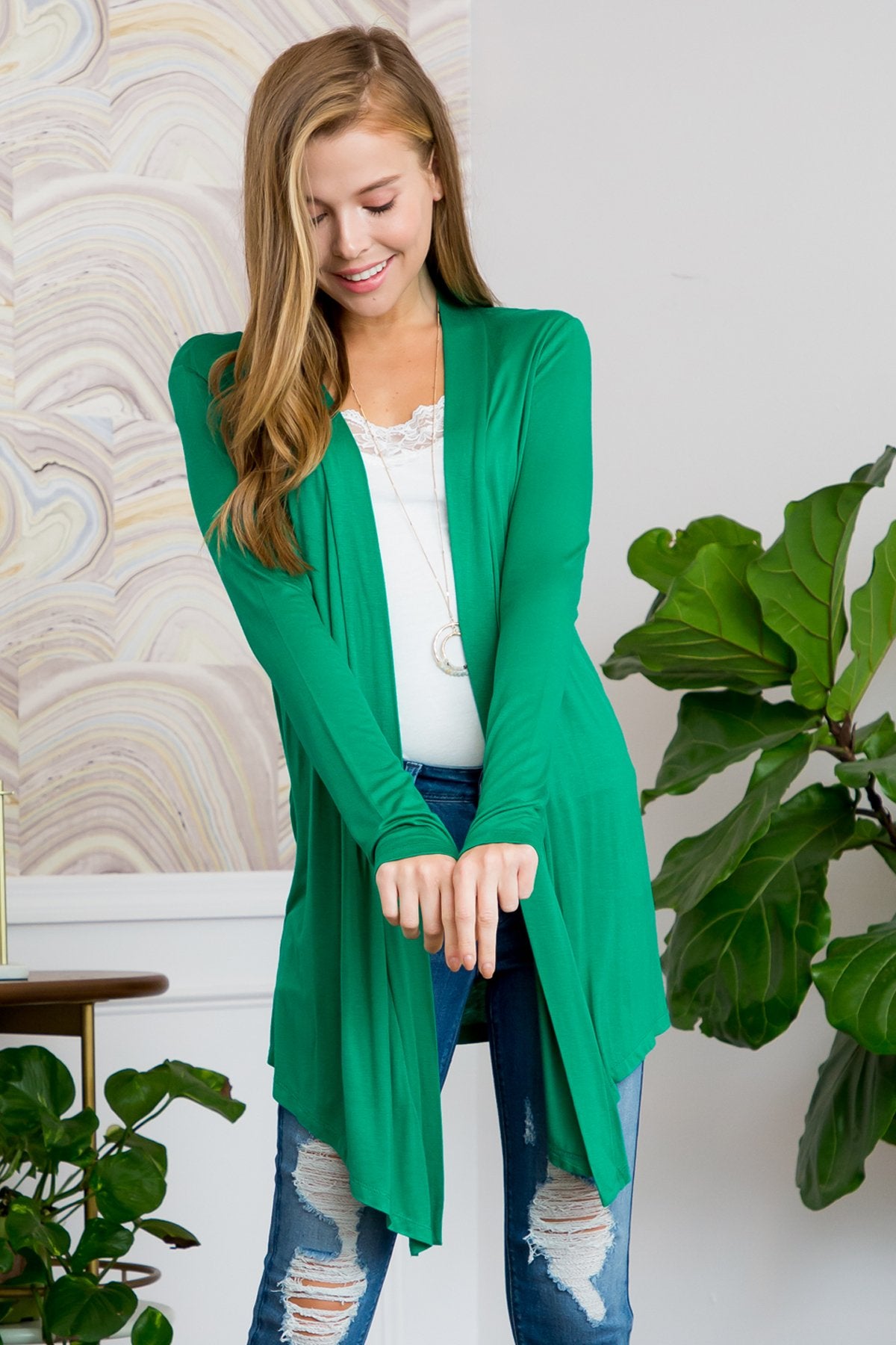 Drapey Open Front Cardigan