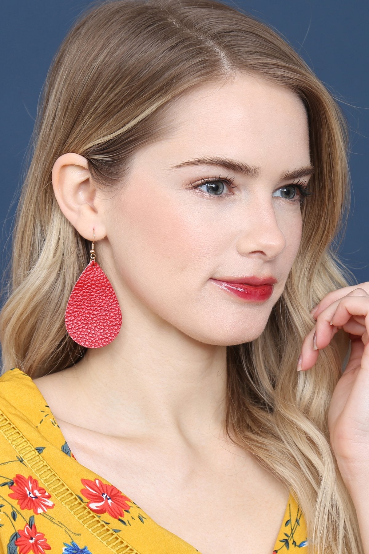 Teardrop Leather Earrings