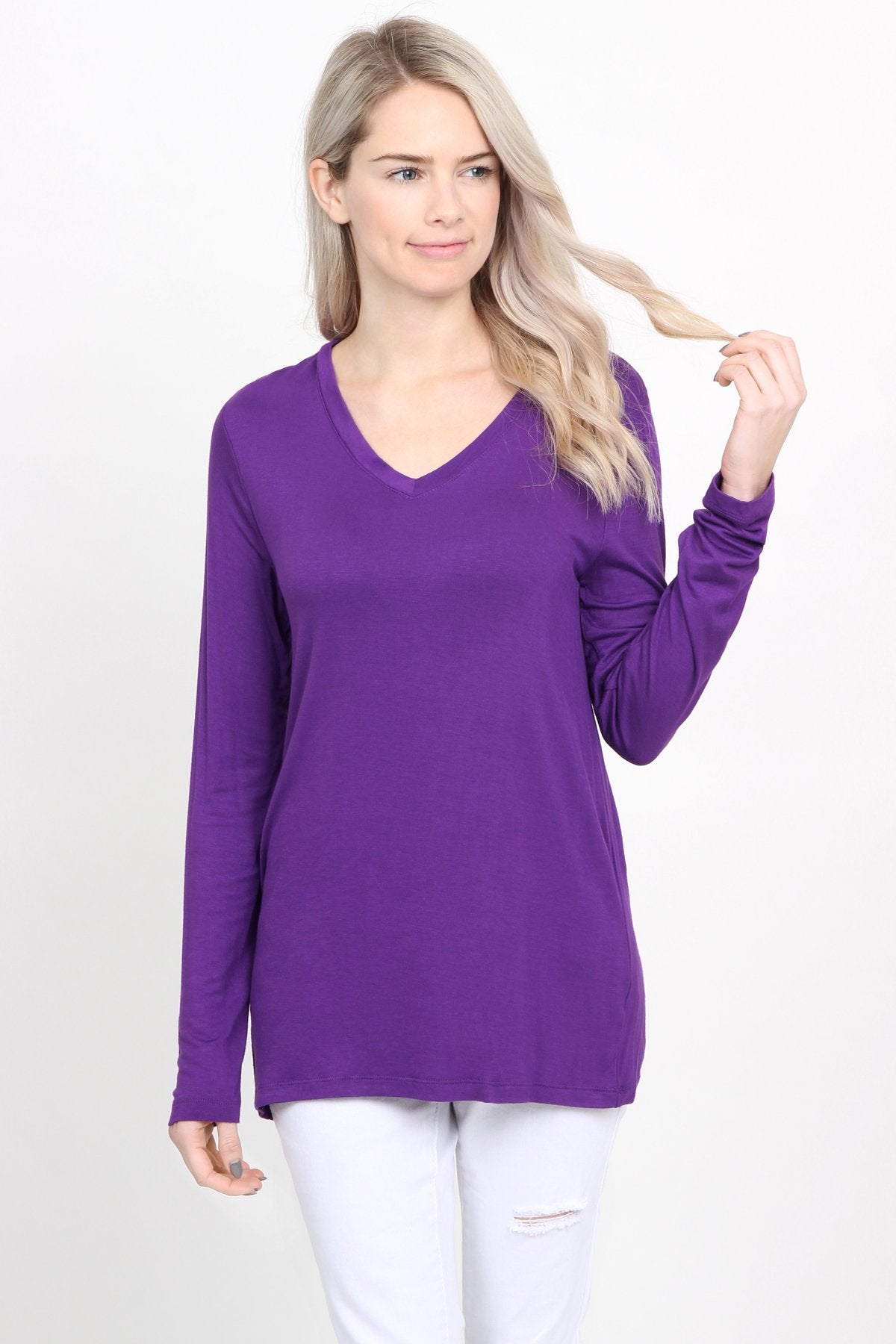 Premium Long Sleeved V-Neck Top