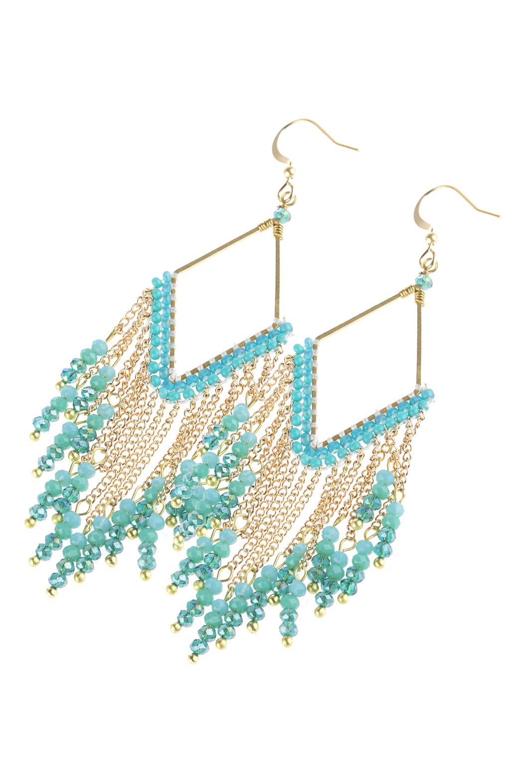 Hde3047 - Dangle Beaded Earrings