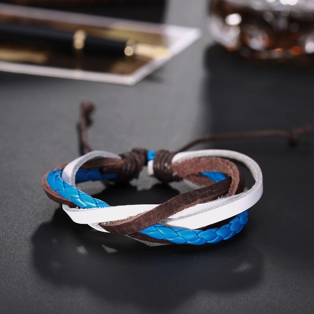 Leather Bracelet with Stainless Steel