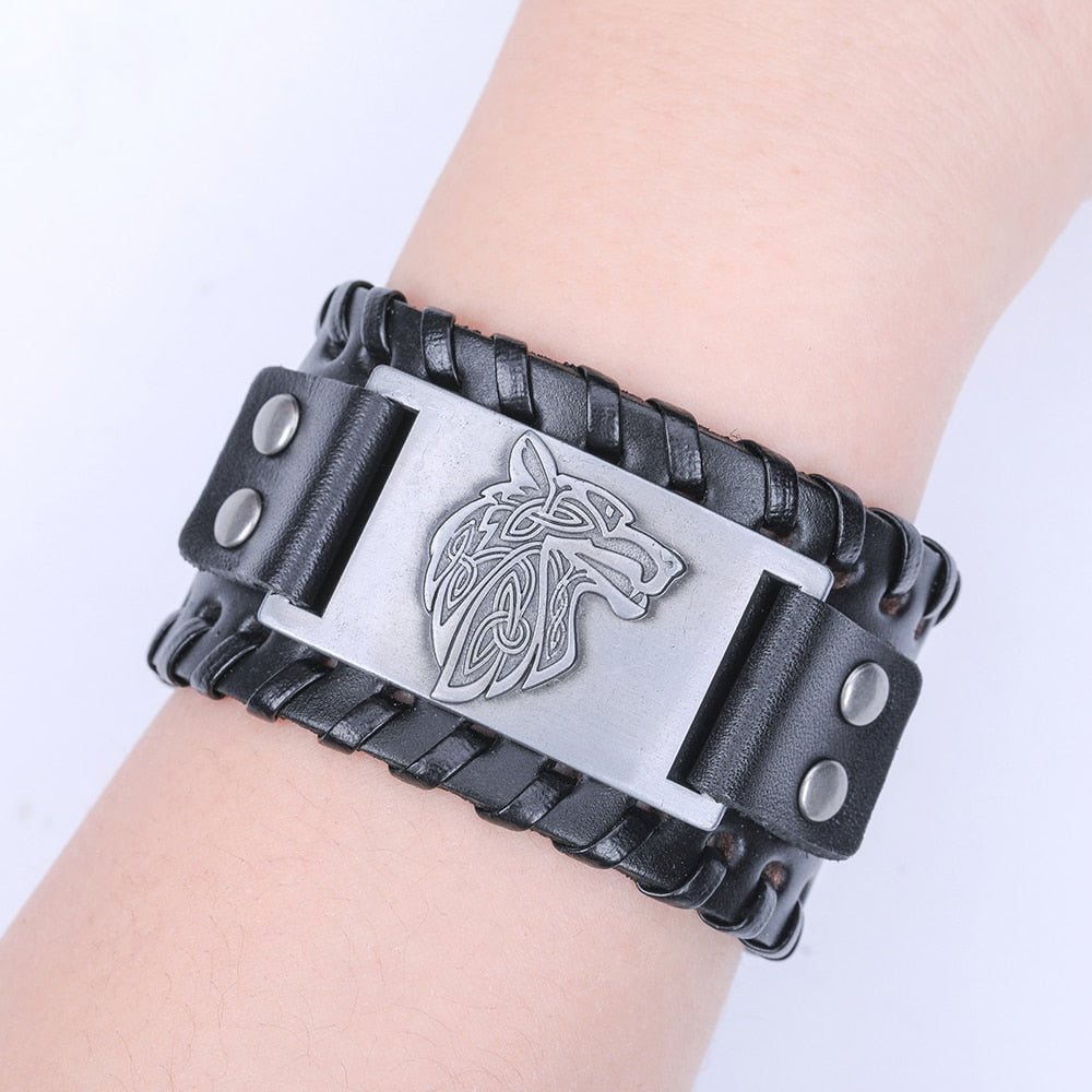 Viking Wolf's Face Bracelet