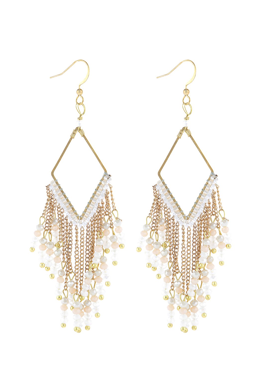 Hde3047 - Dangle Beaded Earrings