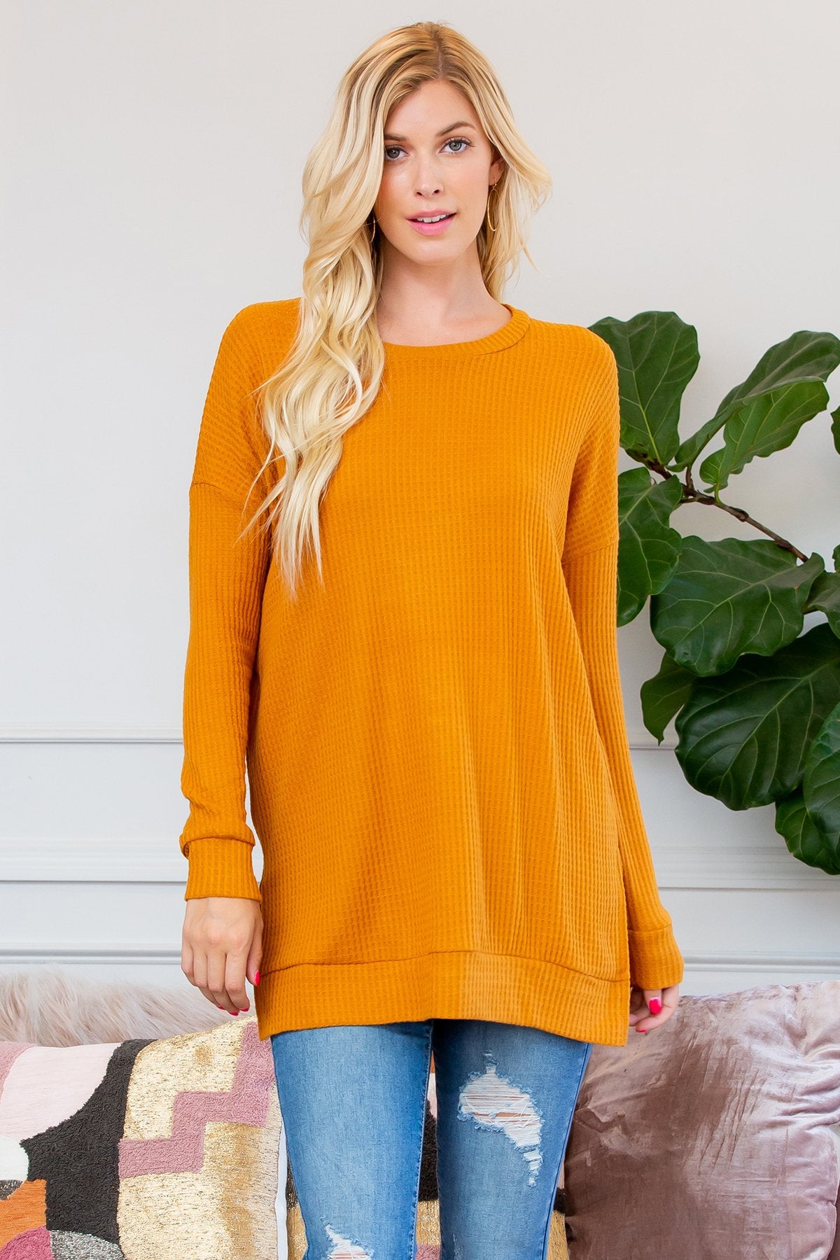 Brushed Thermal Waffle Sweater