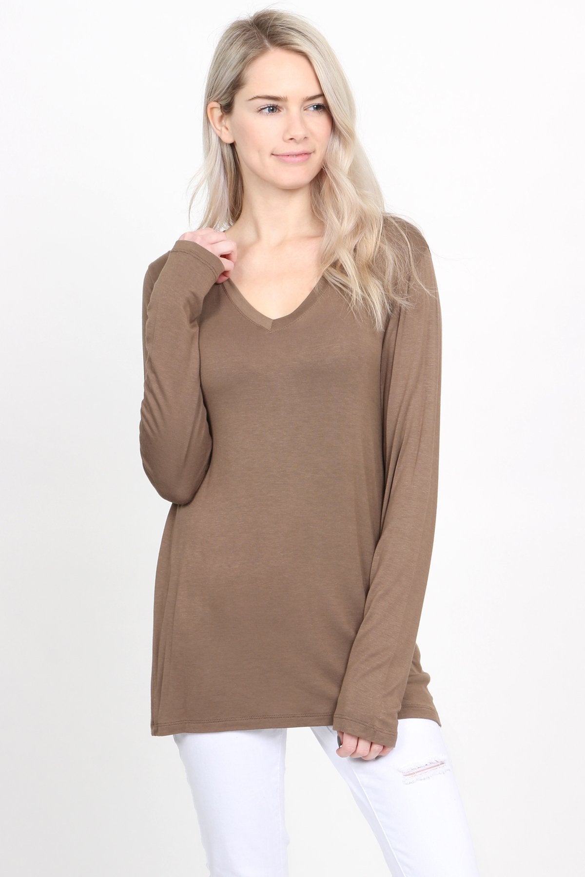 Premium Long Sleeved V-Neck Top