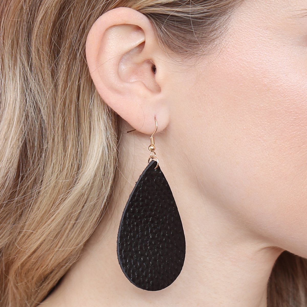 Teardrop Leather Earrings