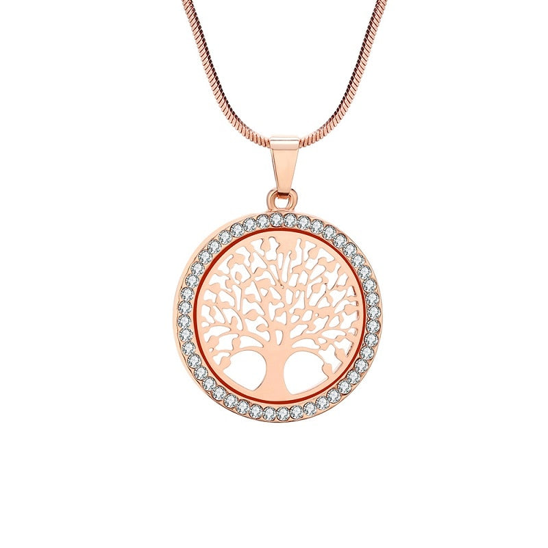 Necklace Gold Silver Colors Bijoux Collier Elegant Women Jewelry tree of life