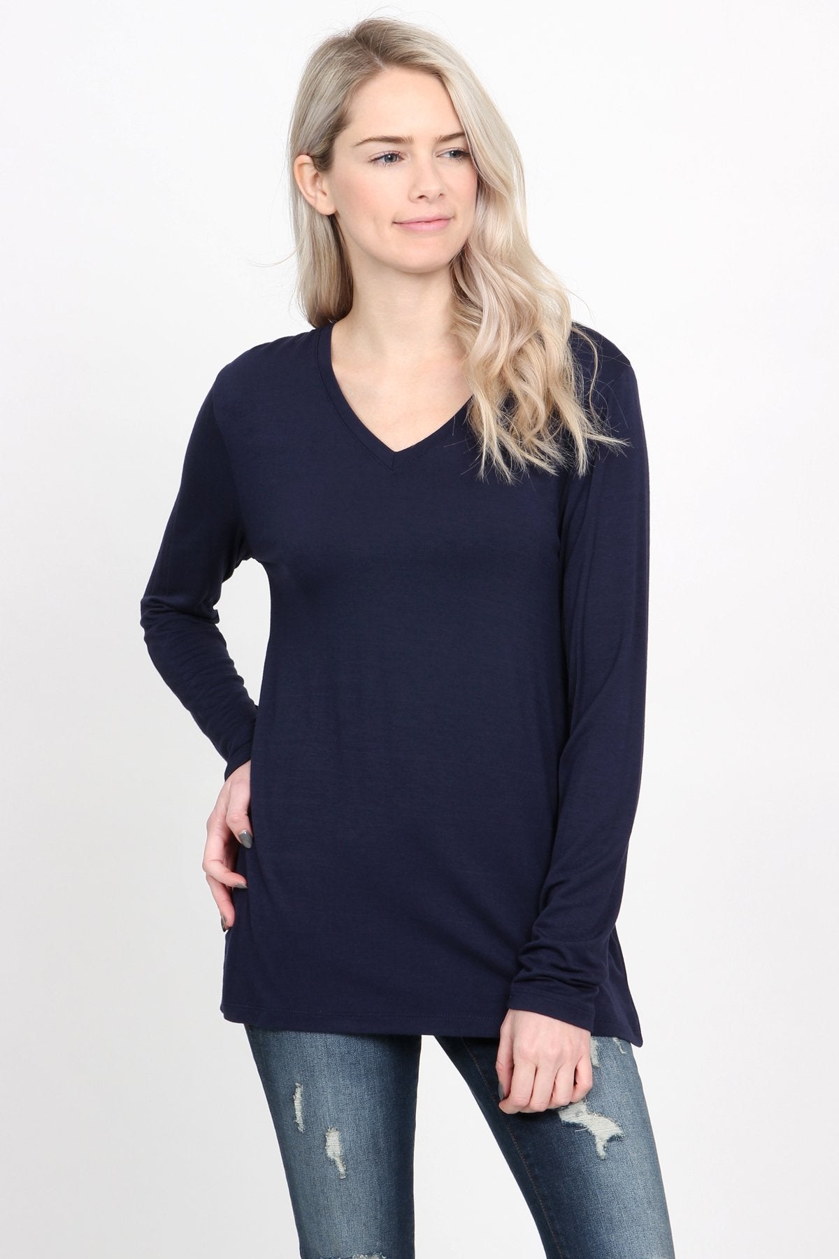 Premium Long Sleeved V-Neck Top