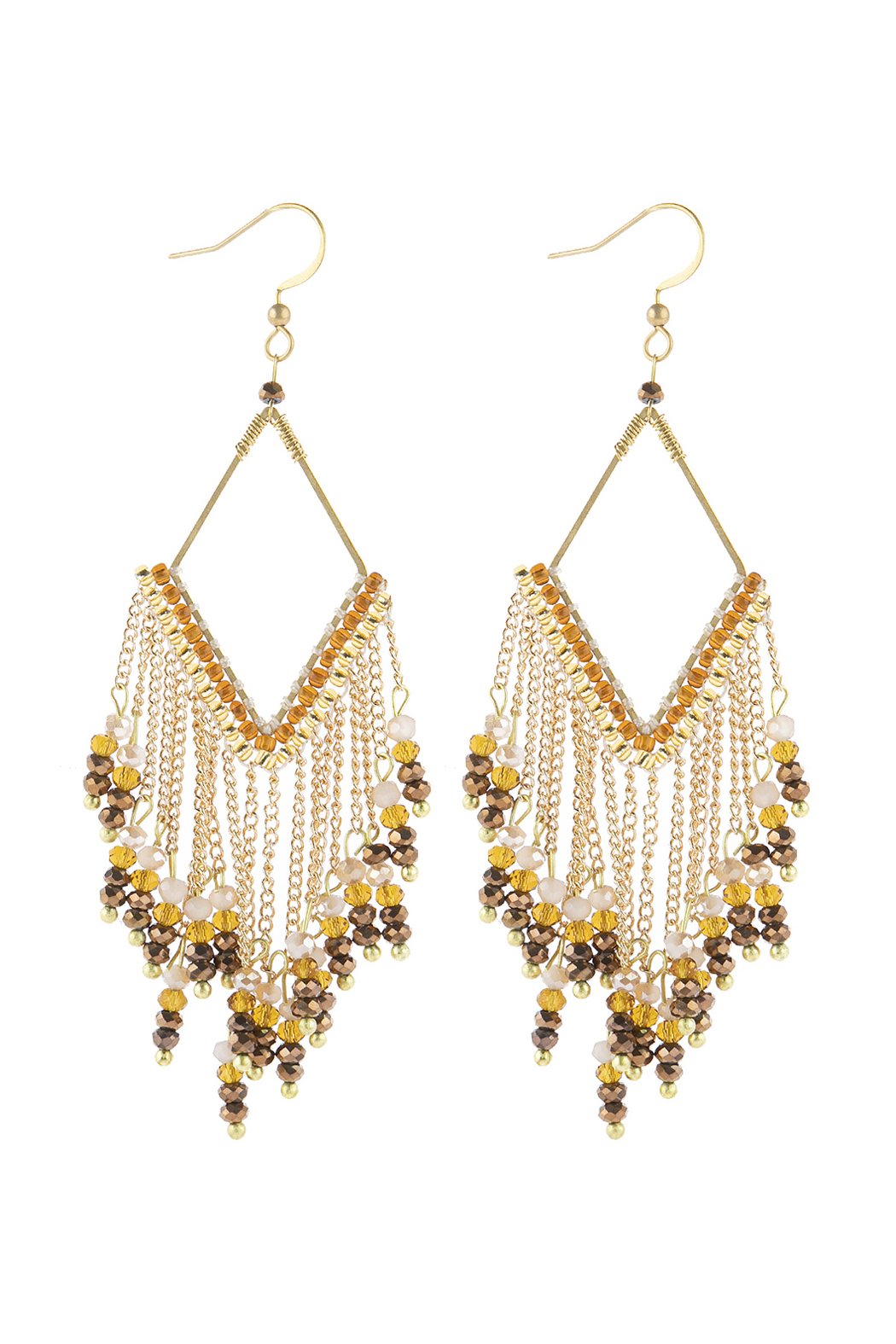 Hde3047 - Dangle Beaded Earrings