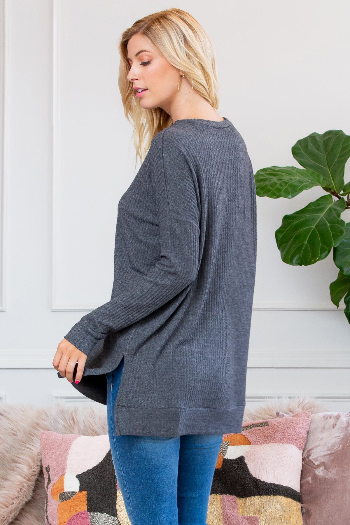 Brushed Thermal Waffle Sweater