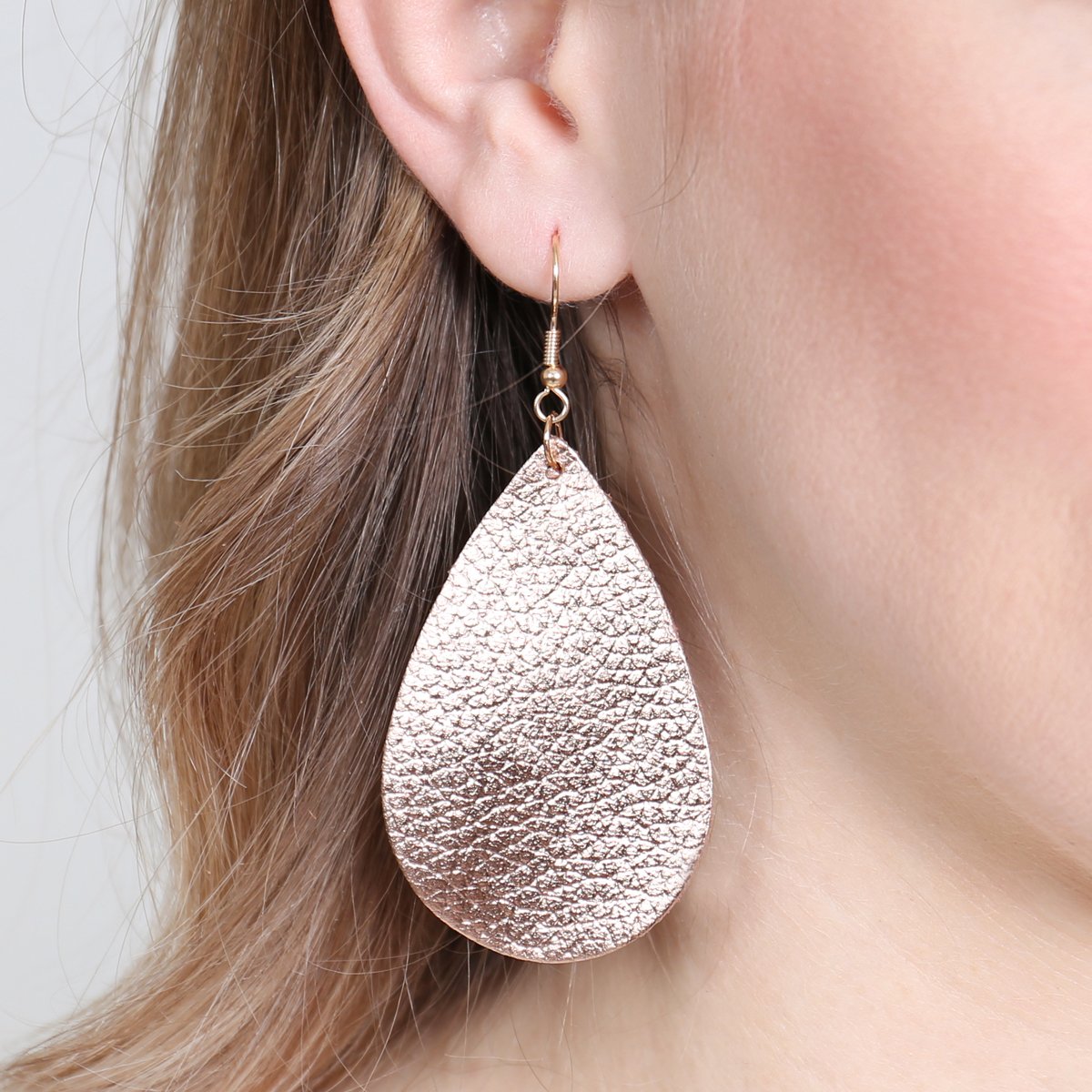 Teardrop Leather Earrings