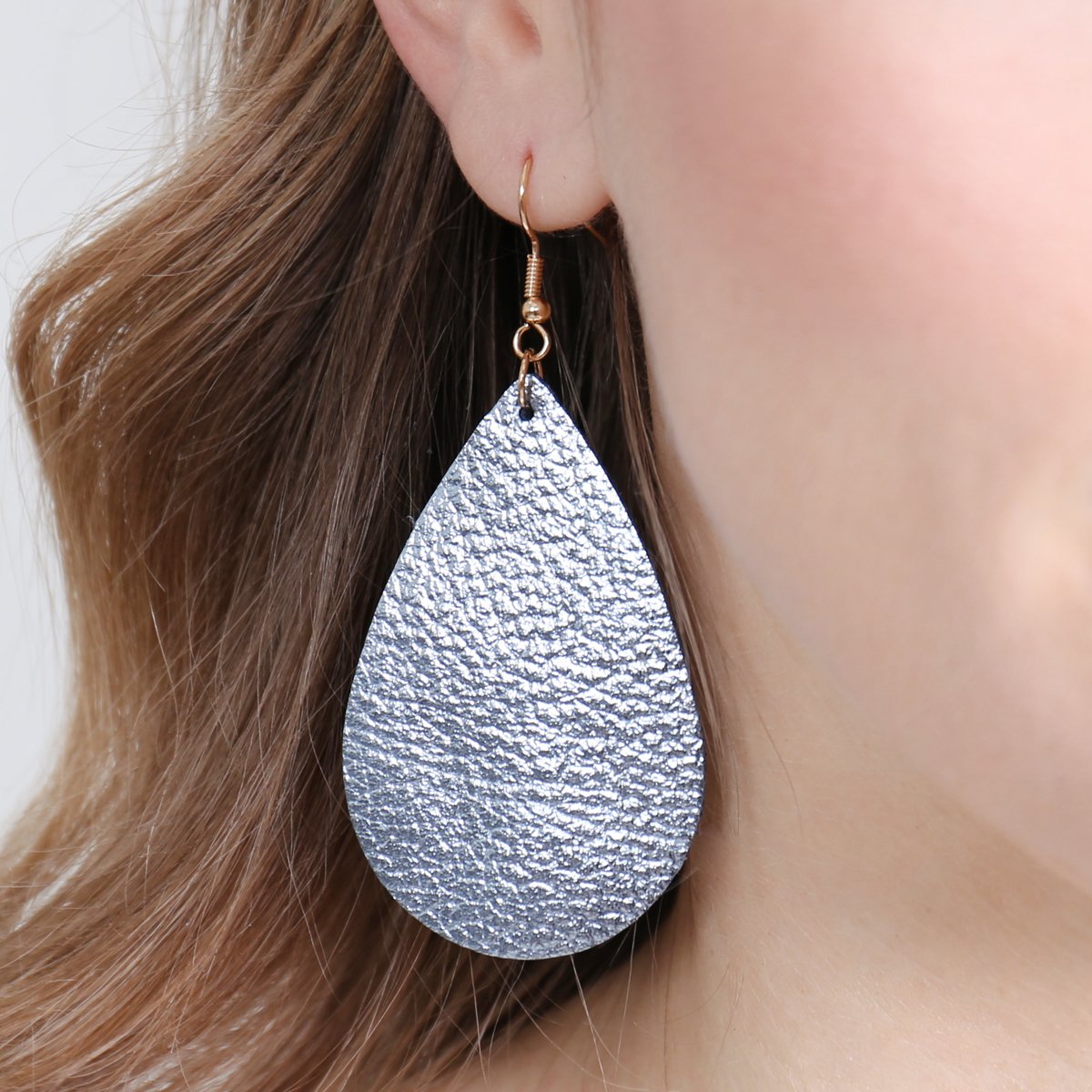 Teardrop Leather Earrings