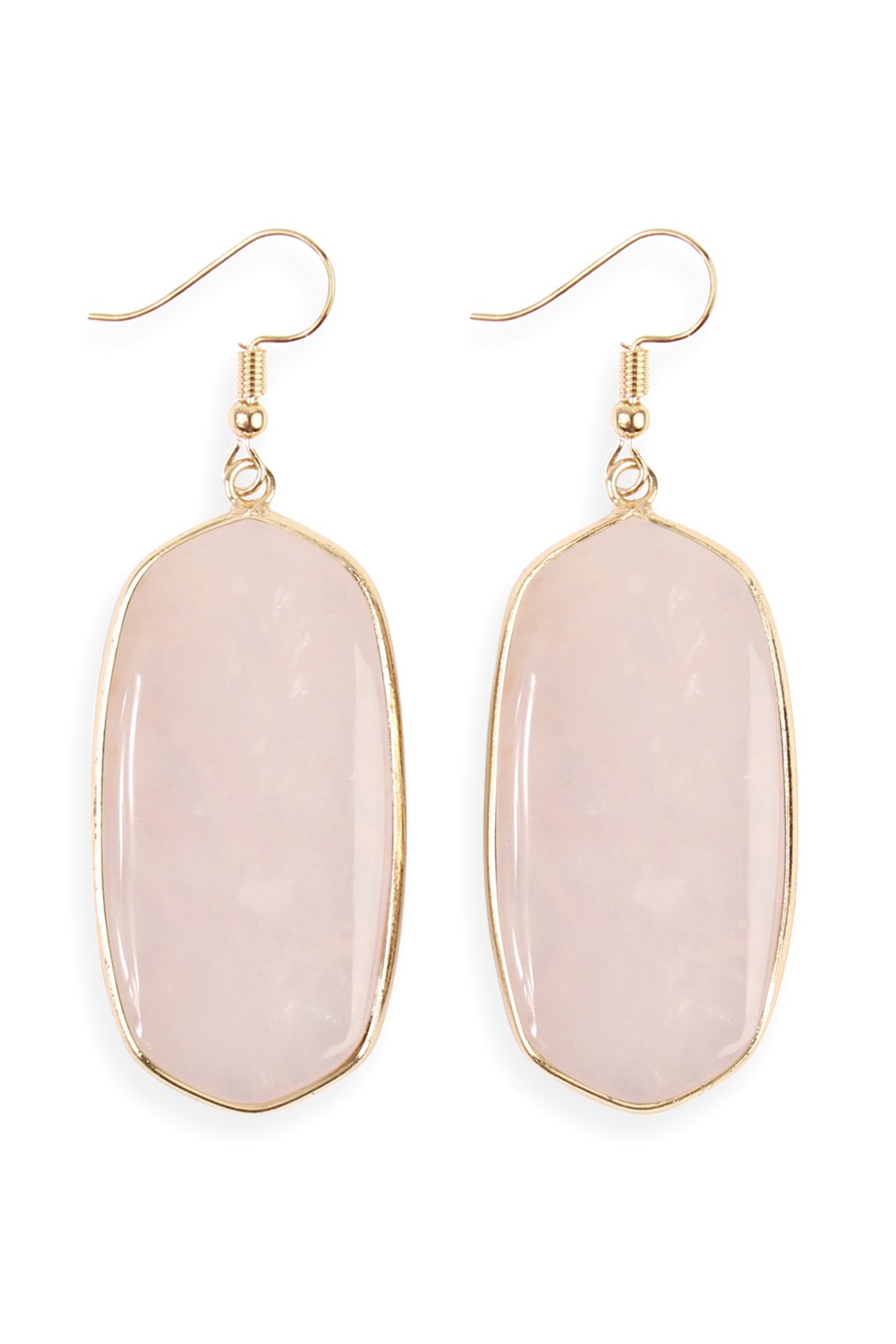 Hde1815 - Natural Oval Stone Earrings