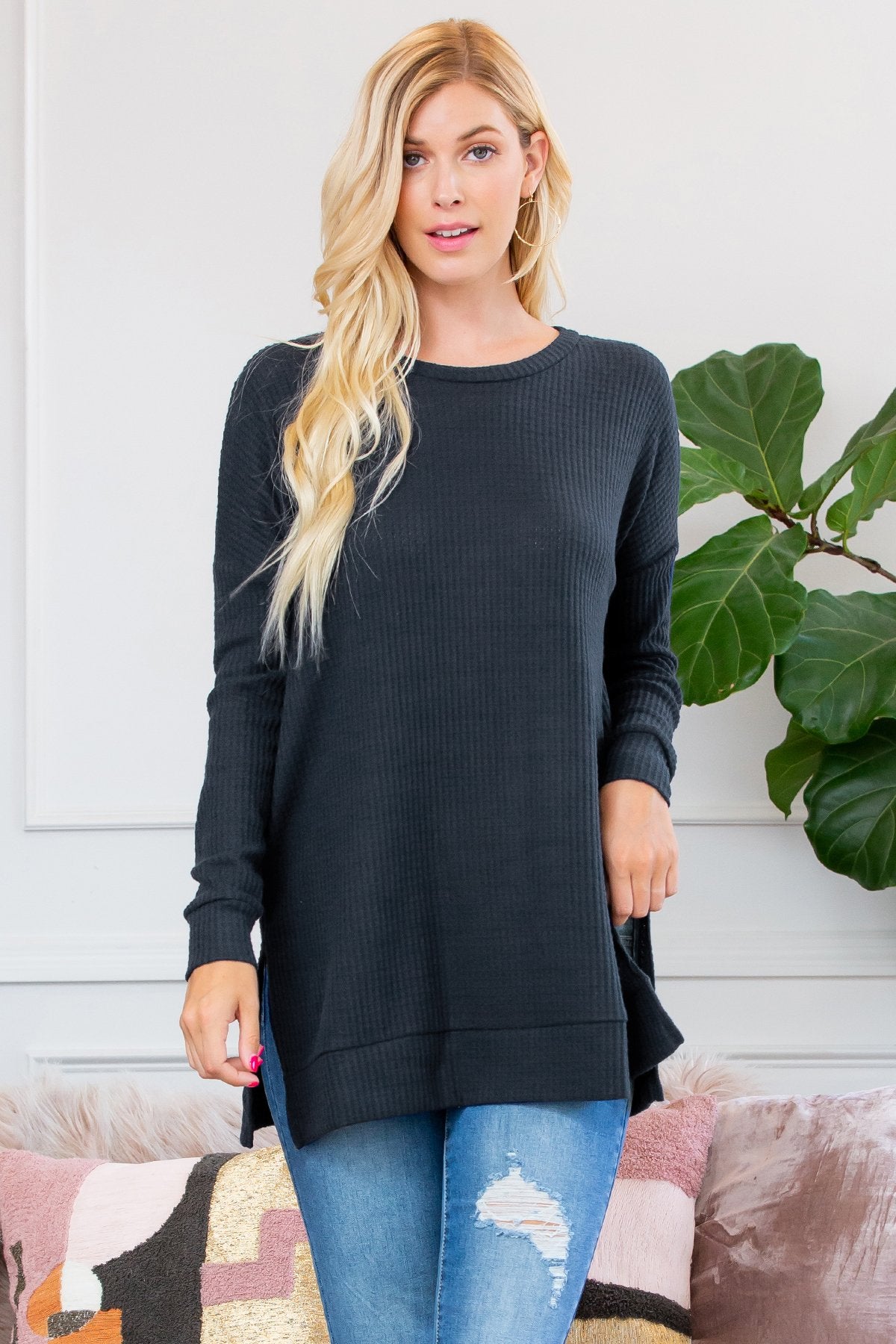 Brushed Thermal Waffle Sweater