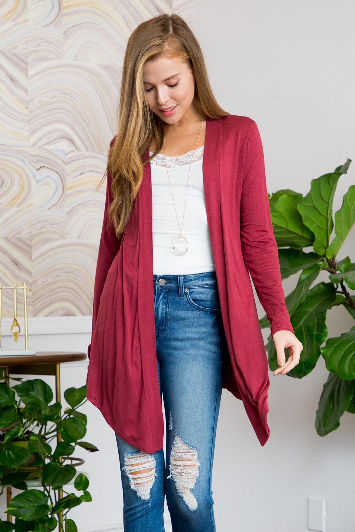 Drapey Open Front Cardigan