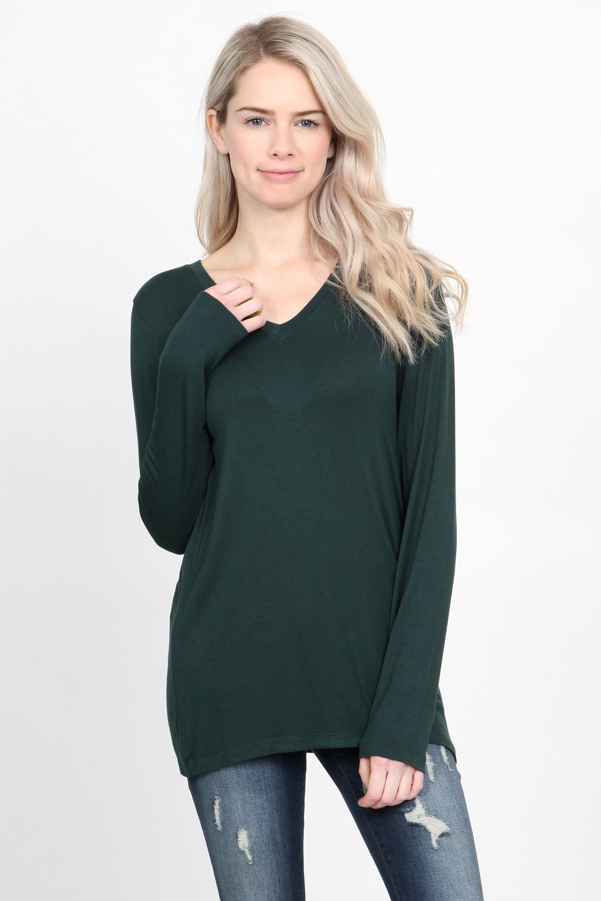 Premium Long Sleeved V-Neck Top