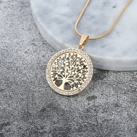 Necklace Gold Silver Colors Bijoux Collier Elegant Women Jewelry tree of life