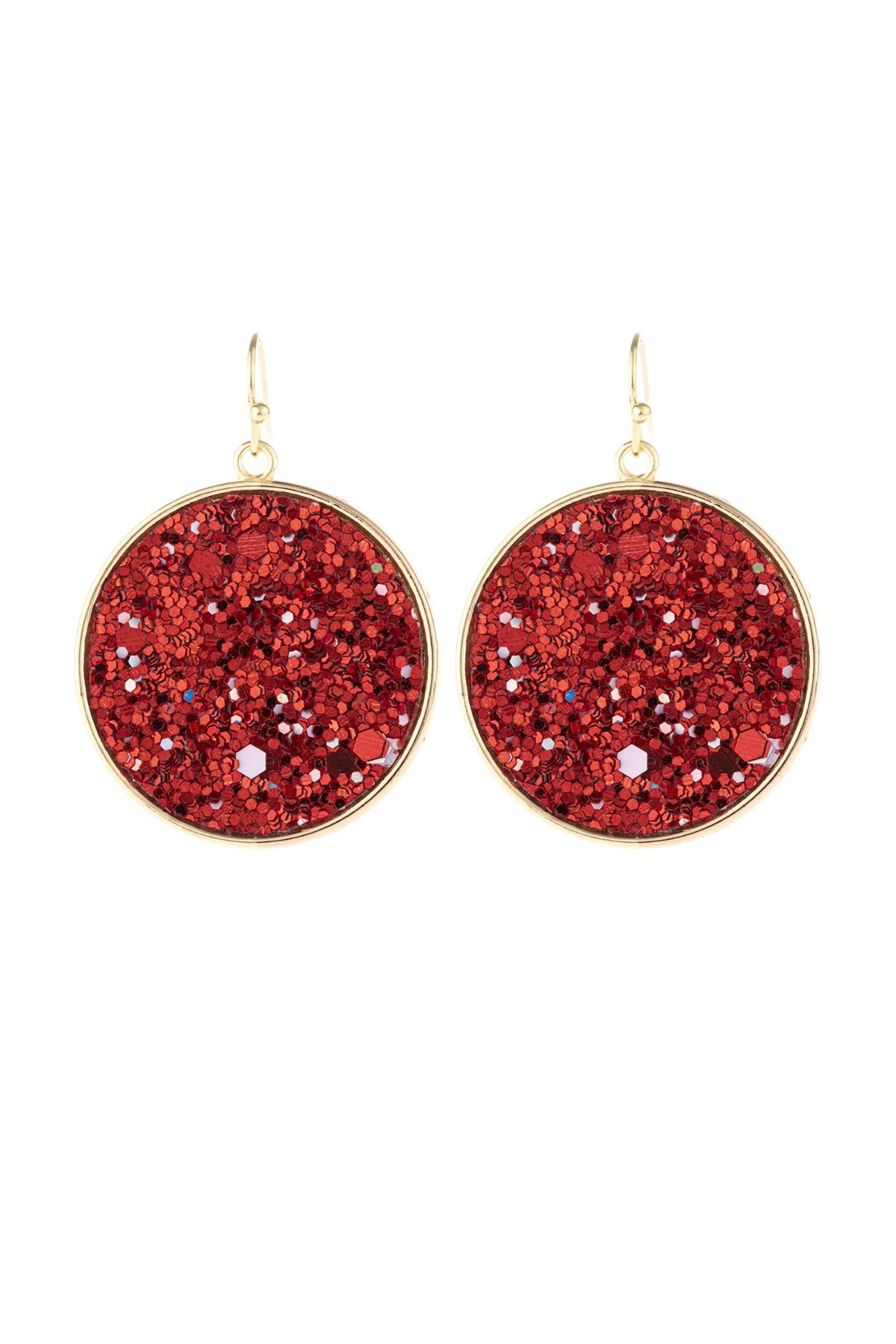 Hde3063 - Disc Sequin Leather Drop Earrings