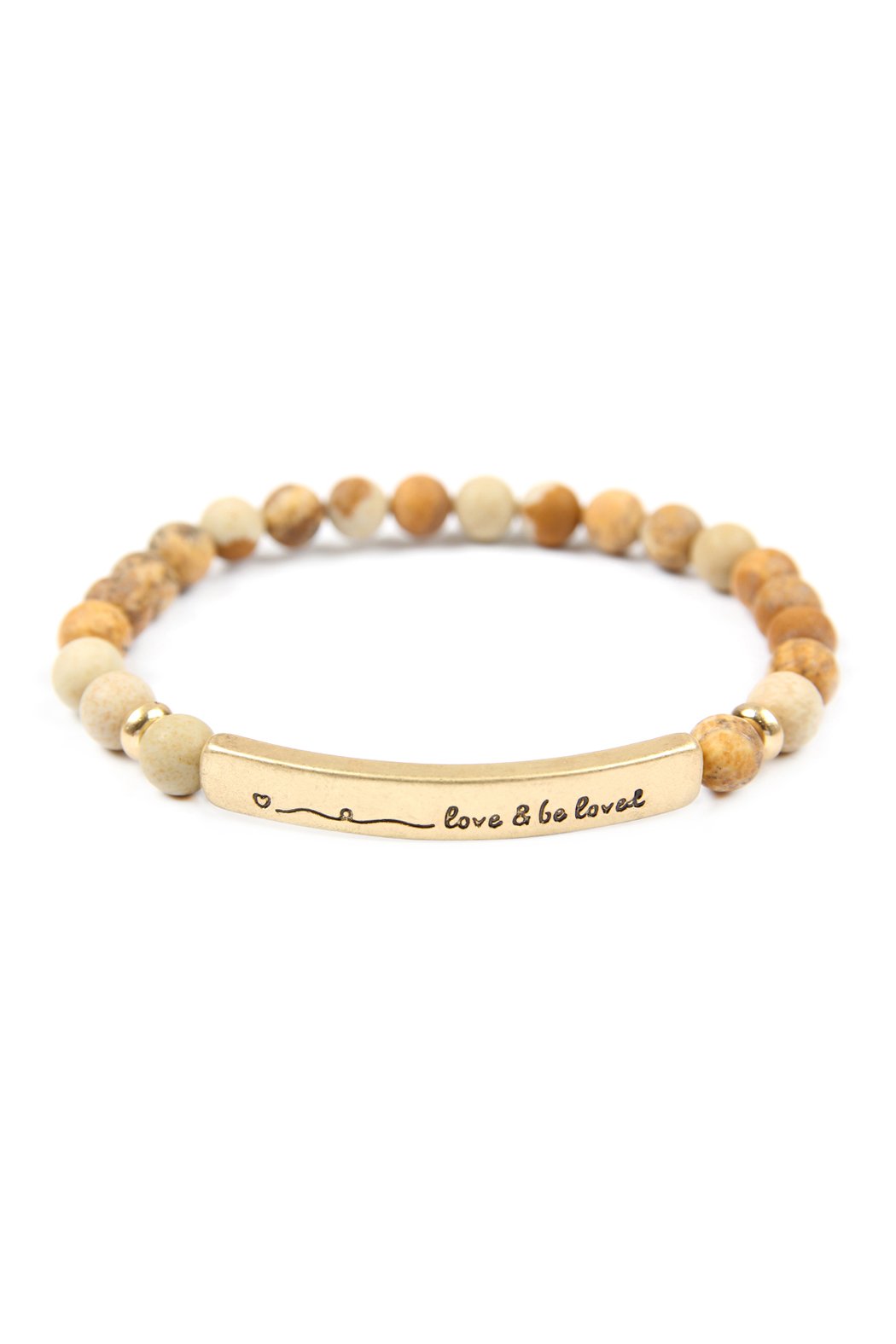 "Love and Be Loved" Natural Stone Stretch Bracelet