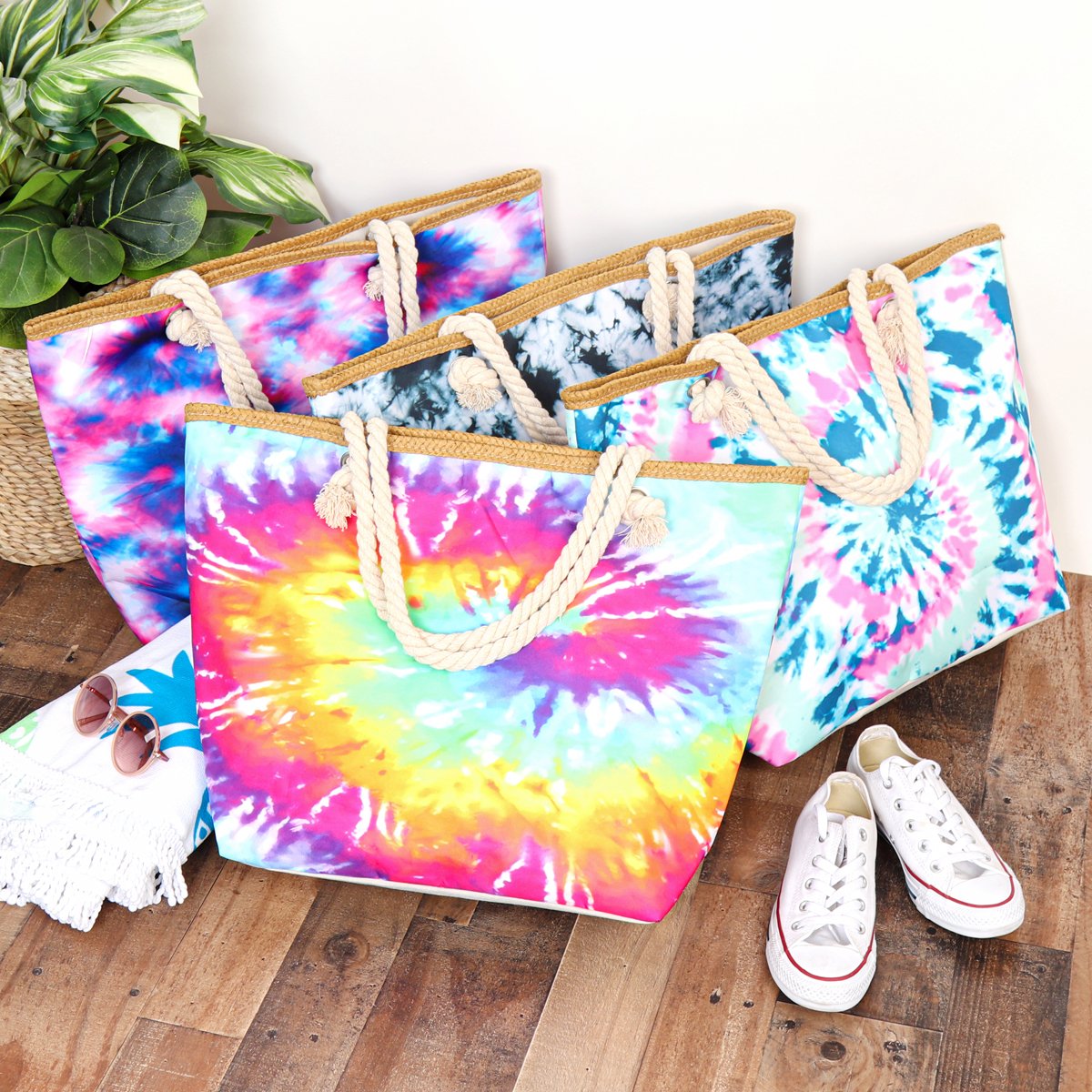 Hdg3218bk - Black Tie Dye Tote Bag