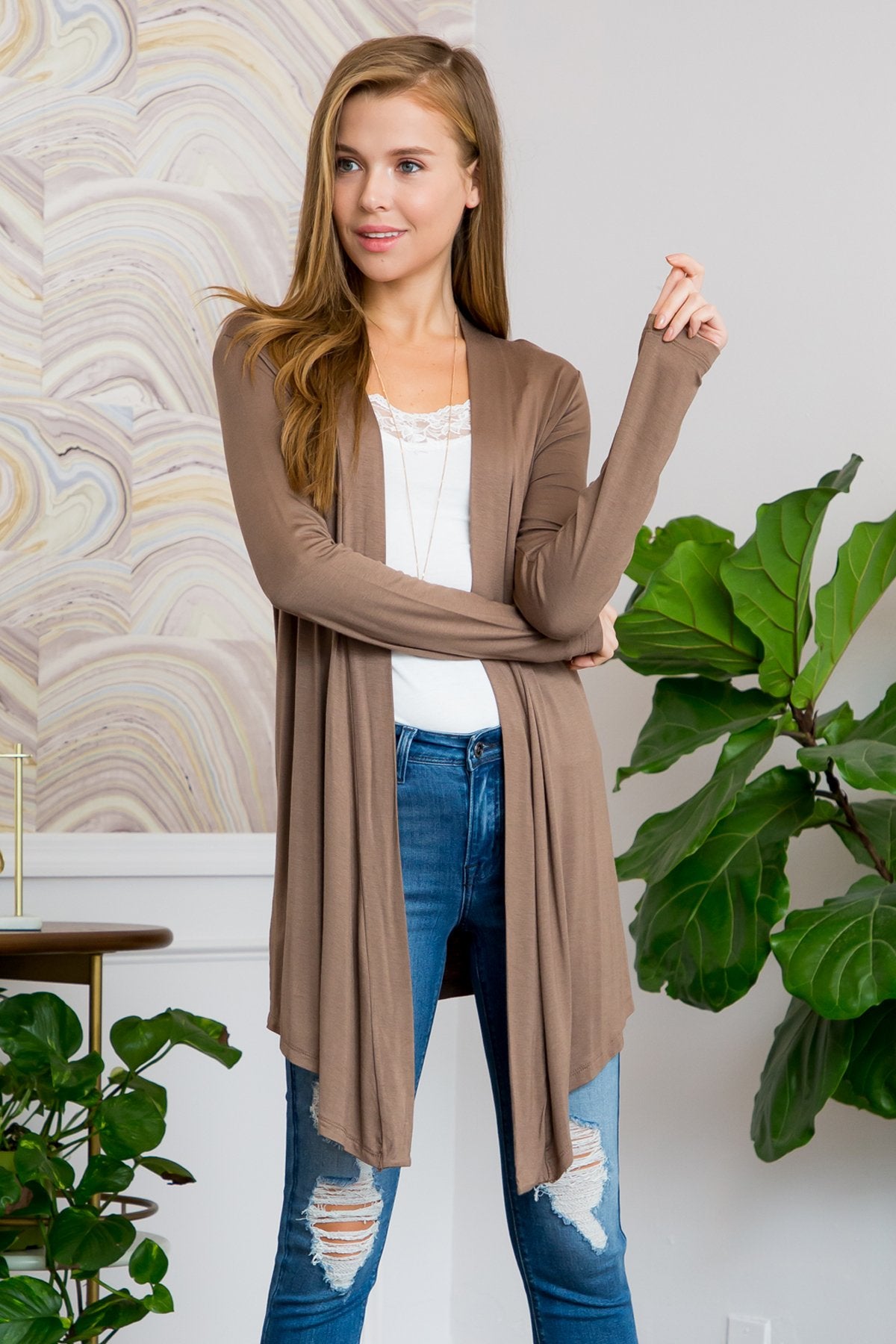 Drapey Open Front Cardigan