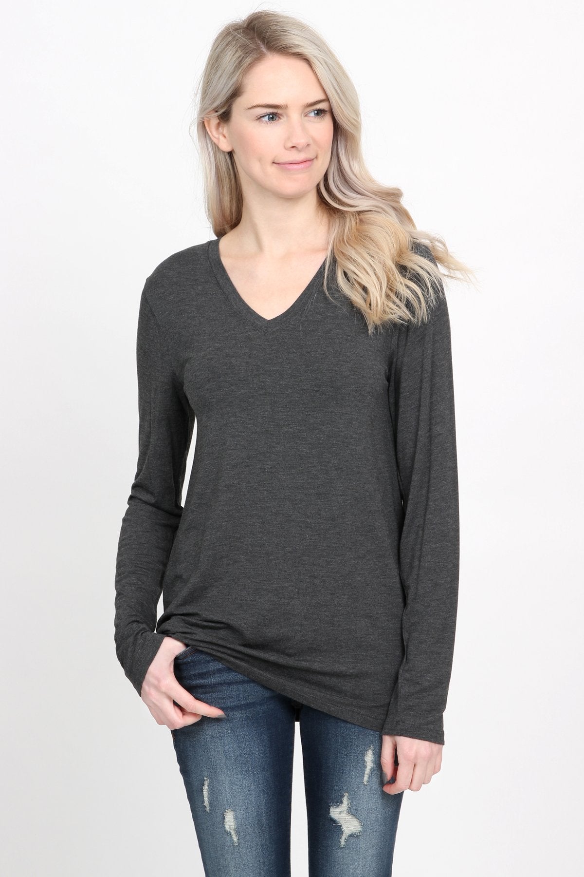 Premium Long Sleeved V-Neck Top