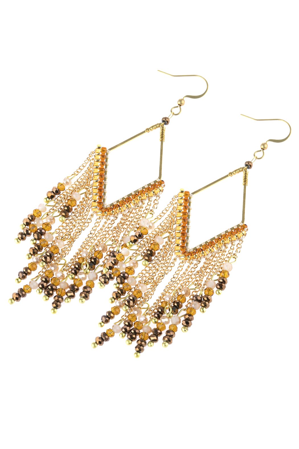 Hde3047 - Dangle Beaded Earrings