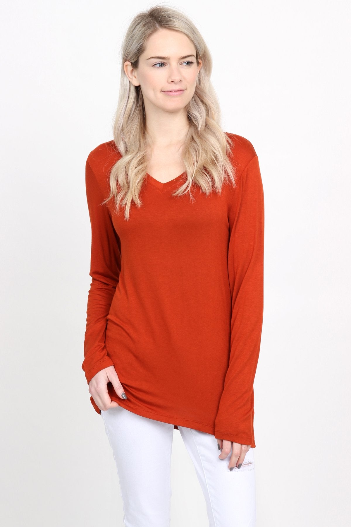 Premium Long Sleeved V-Neck Top