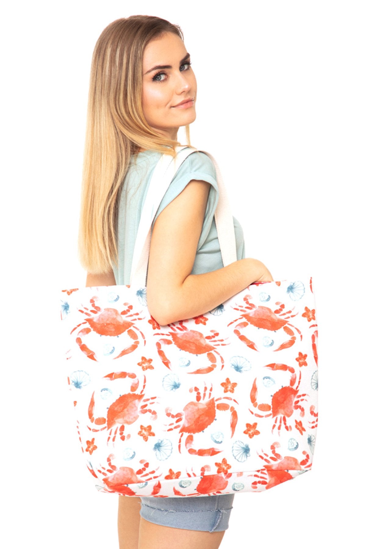 Mb0123 - Crab Water Color Tote Bag