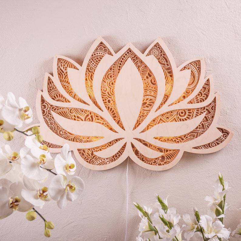 Lotus Flower Wall Hanging Light